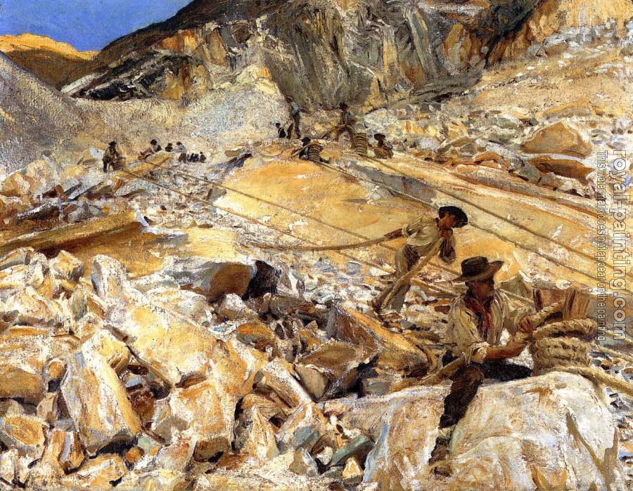 John Singer Sargent : Bringing Down Marble from the Quarries in Carrara